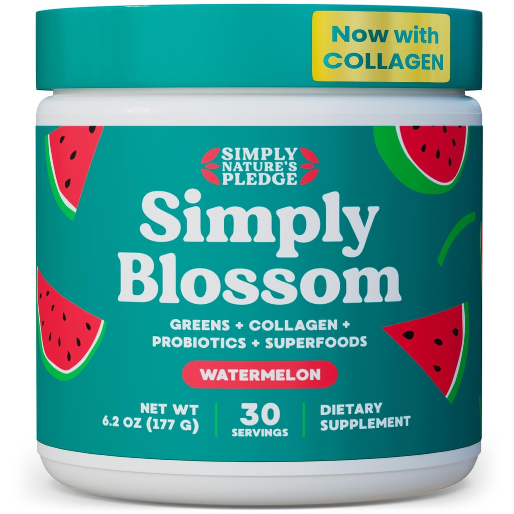 《纯脂营养日报》《绿皮和超食品》《粉末+Collagen + 妇女消化保健的良药》。 帮助您的健康 Bloom - 30天供应 - 西瓜