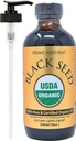 PRIME NATURAL 有机黑种子油 8oz 冷压未提炼的高Thymoquinone 1.7% USDA 认证 | Turkish Orient Potent Pure Nigella Sativa Liquid | Vegan Omega 3 6 9 抗氧化剂