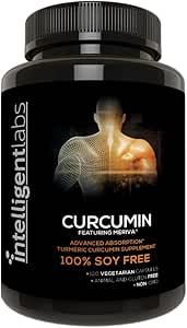智能实验室 250MG Curcumin Phytosome, 2900% 更好的吸附比普通的 Turmeric Curcumin, 100% 自由大豆, 120个瓶子