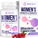 Vaginal Probiotics for Women - 300 Billion CFUs 12 Strains Probiotics with Prebiotic, Organic Cranberry Extract Daily Women's Probiotic for Vaginal, Urinary, Digestive, Gut, Immune Health, 60 Capsules