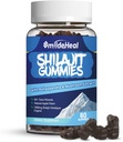 Shilajit Gummys 1000 MG, 有机Shilajit补编, 85+ Trace Minerals, 配有 Ashwagandha, 蘑菇 - 能量,脑力,豁免支助, 男女- 60 Counter