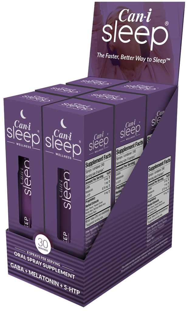 最快的睡眠喷雾在10分钟内工作,为成年人提供最好的睡眠援助,在夜里与Can-i睡眠一起放松所有自然睡眠维生素——180种服务