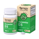 Renzo的Dynzo 维生素D3, 溶解孩子们维生素D3, 60个无糖融糖标签, Lil的绿色苹果火焰