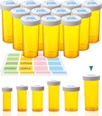 3.75oz 空枕瓶装有儿童救生帽,12 Pack -- -- 大型能力、湿气-Proof、无BPA -- -- 装有32个易 Peel标签,用于组织配药、维生素、补充品、贝德和更多