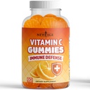 新AGE 维生素C Gummys 橙色维生素C Gummy - 支持健康免疫系统 - 蔬菜没有Gluten(60 Gummys)