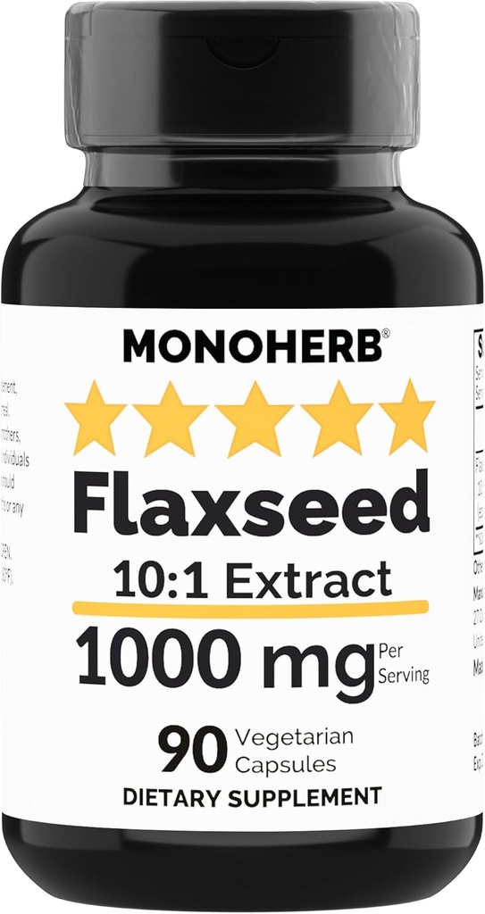 MONOHERB Flaxseed 提取 1000 毫克 - 90 个蔬菜笼盖