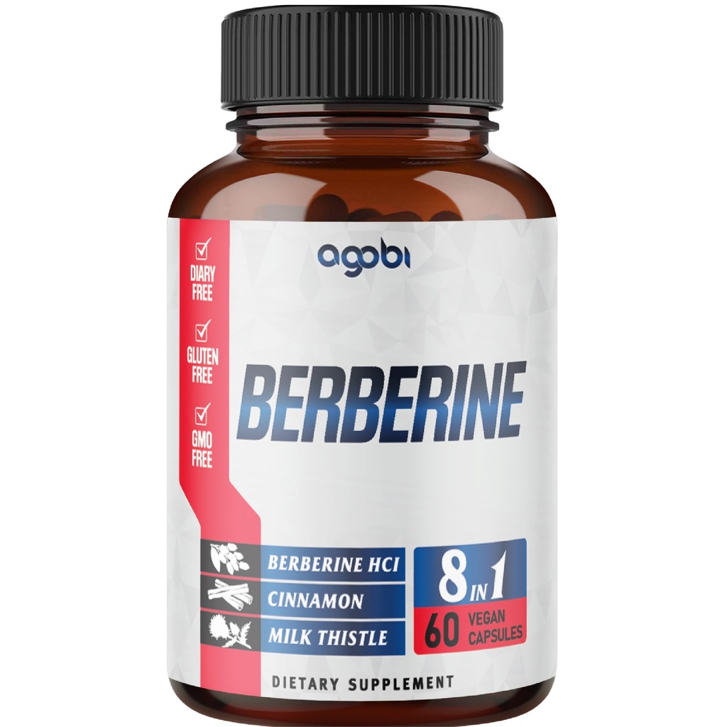 Berberine 补充锡兰、Milk 硝酸奶、涡轮、老莓和更多 -- -- 支持免疫、心血管和胃肠 -- -- 60个月