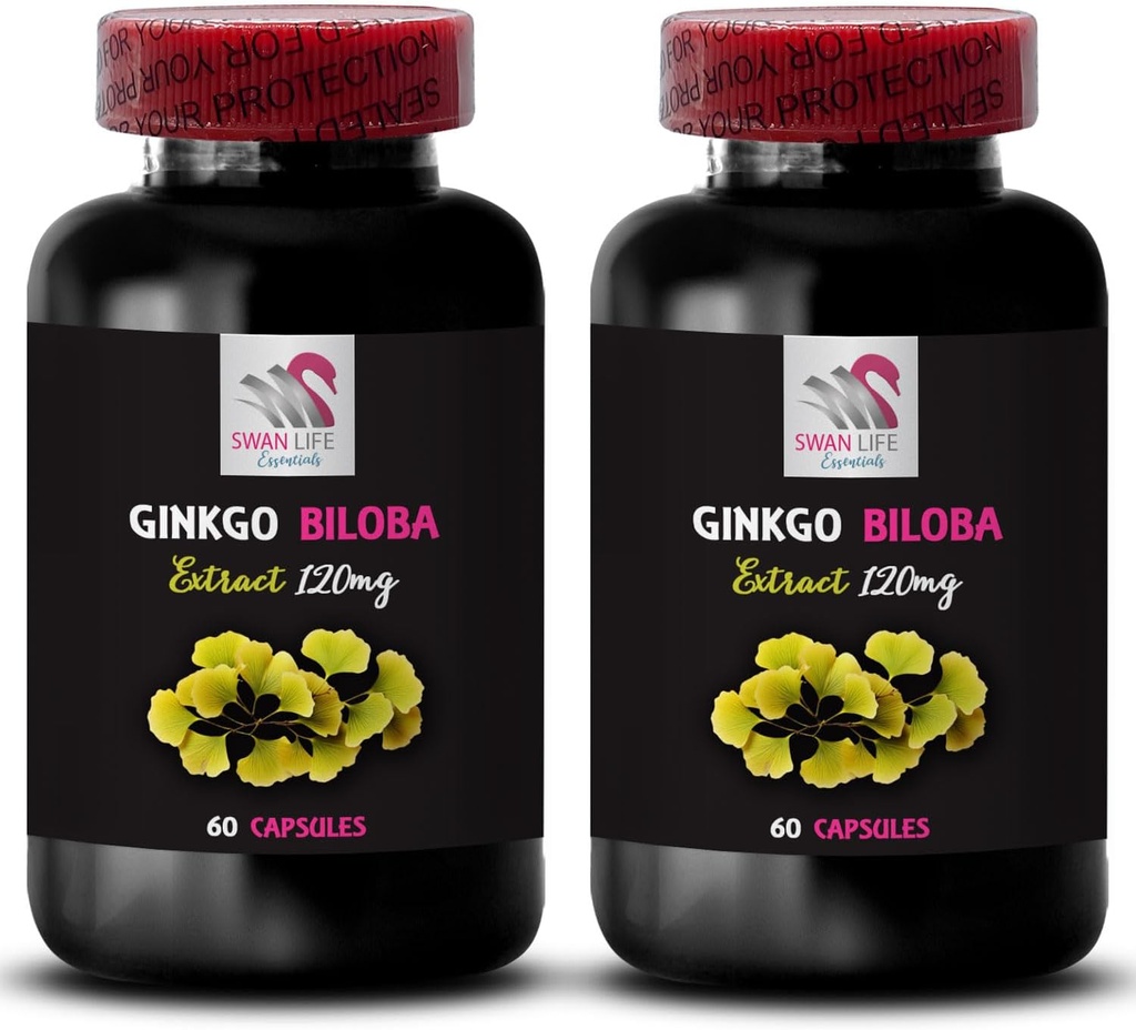 Ginkgo biloba 天然配方 - Ginkgo BILABA 提取 - 草药抗氧化剂效益 Ginkgo biloba 叶粉 天然抗氧化剂提取 Ginkgo 抗氧化剂 Boost 提取 2Bot 120 Caps