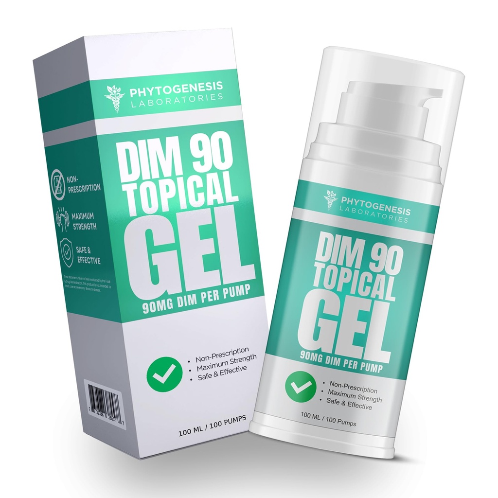 DIM 90 – 最大强度 Dim 补充主题 Gel – 90mg 所有天然二丁醇利甲烷(DIM) Per Service - Hormonal, Conditive, Mood, Memory and Imune System Support