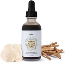 Focus & Energy Natural Mushroom Tincture - 适应性Mushroom Drops & Organic Customal Blend - Immune Boost, 平衡,平静,认知支持和压力的补充(2oz)