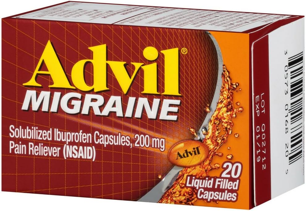 Advil Migrain 20's Size 20ct Advil Migraine 减痛液体 20ct充填卡普尔