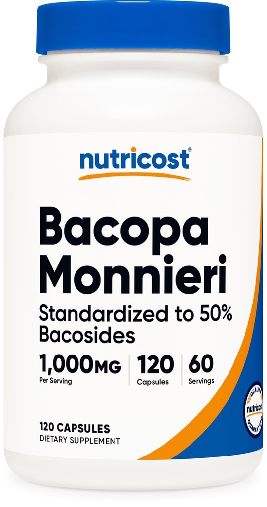 营养成本 Bacopa Monnieri 1 000mg, 120 Capsules (60名服役者) -- -- 非GMO、Gluten Free和蔬菜友好组织