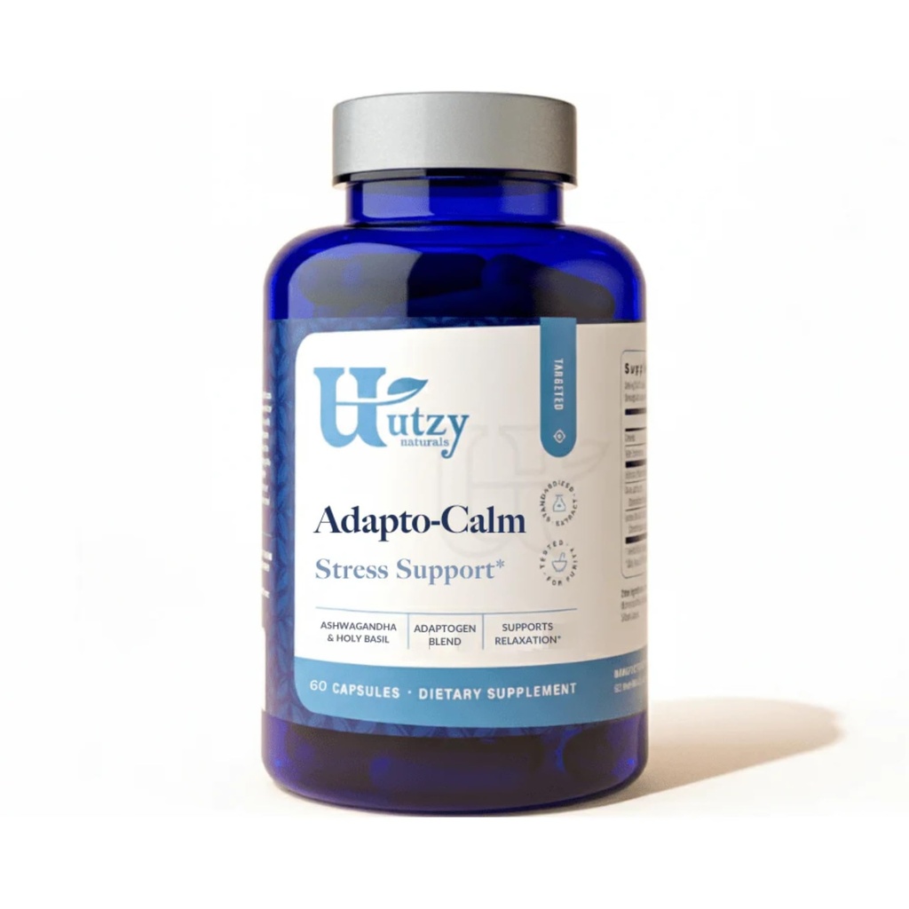Utzy Naturals Adapto-Calm – 压力支持公式 – 与 Ashwagandha, Tulsi 圣巴西尔, 和 Passionflower – 60 Capsules
