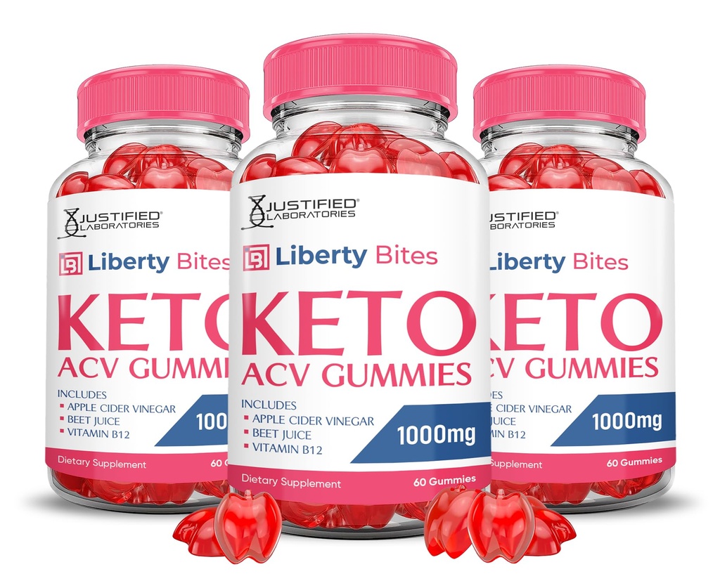 (3 Pack) 自由Bites Keto ACV Gummys 高级方程式 1000MG 自由Bites Keto Gummys 苹果苹果苹果醋 配有石榴甜甜菜汁粉 B12 Vegan Non GMO 180 Gummys