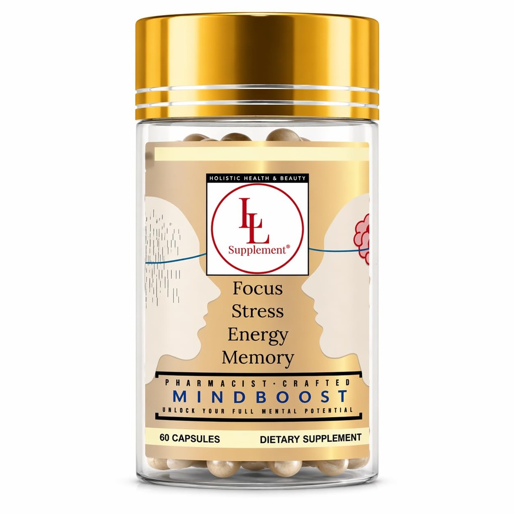 MindBoost by LL Supplement – Clarity & Calm Nootropic blend with Leon's Mane, B-Complex & Alpha Lipoic Acid – 药剂师 配制的 – 60 Capsules