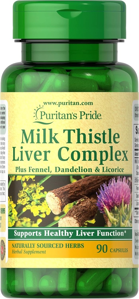 清教徒的"骄傲的牛奶"(Priitan's Pride Milk attle Liver Complex),支持健康的liver函数,90 Counter, White