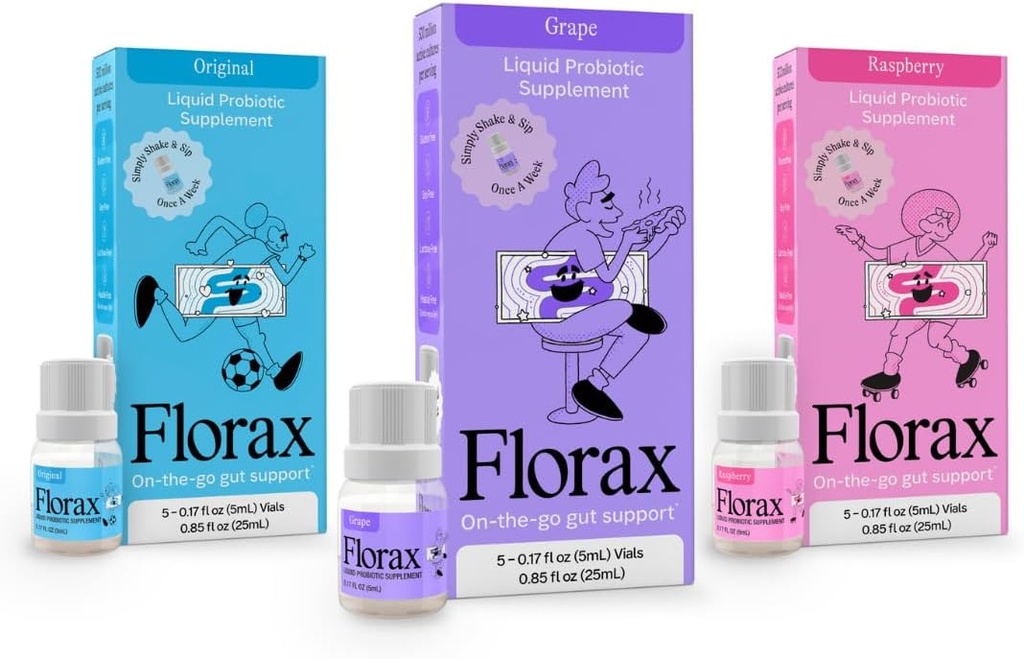 Florax -- -- 液态抗生素 -- -- 为妇女、男子和儿童提供Got支持 -- -- Flavor Bundle -- -- 3箱,每箱5瓶
