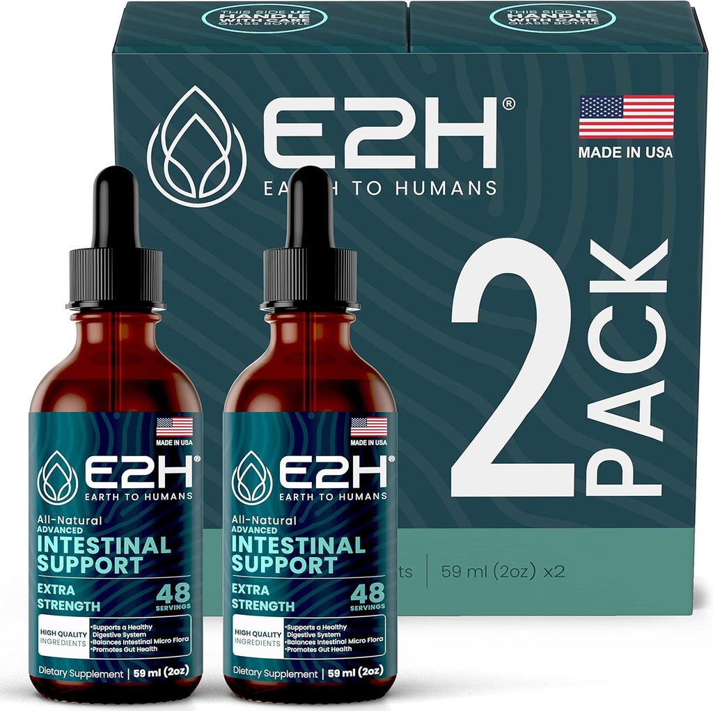 E2H 高级肠道支持 -- -- 促进口腔健康和消化系统 -- -- 禾木和黑胡桃提取 -- -- 非GMO、Vegan -- -- 2瓶