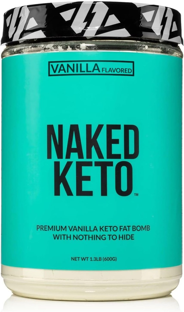 Naked Vanilla Keto - Premium Vanilla Keto Fat Bomb Powder - Nothing Artificial - Gluten-Free Keto Bomb Vanilla Mct Oil Powder with No Gmos - 1.3 Lb