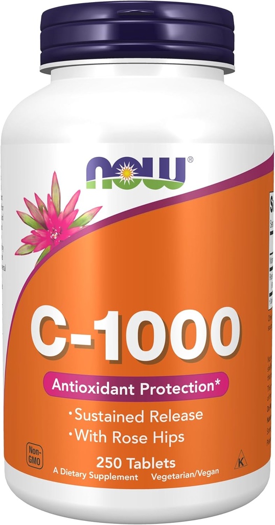 现在食品,C-1000,现在食品 维生素C-1000 持续释放与玫瑰皮,250平板