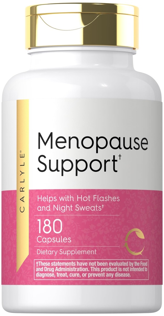 Carlyle Menopause Supplement for Women | 180 Capsules | Helps with Hot Flashes and Night Sweats | Non-GMO, Gluten Free Menopause Support