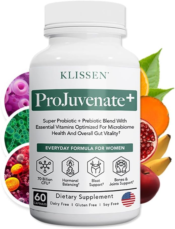 ProJuvenate+ 妇女亲生体重管理、支持Gut和消化健康、帮助偶联、健康代谢和免疫支持、70亿CFU和预生(60个计)