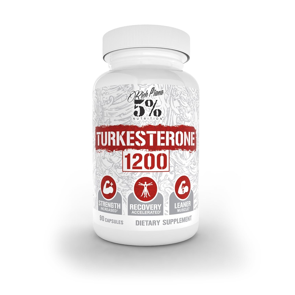 5% Turkesterone 1200 mg 营养 Max 纯度和吸收 与 Astragin、 Cyclodextin 和 Naringin 复合 90 Capsules(1个月供应)