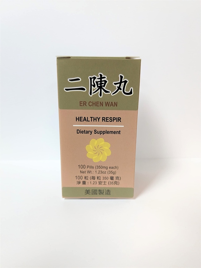 老魏健康呼吸 - Er Chen Wan 草药补充剂,用于气管功能,呼吸系统350mg 100 Pills在美国制造