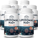 1,600毫克 Liposomal NAD 补充剂,98%纯 NAD+ 补充剂,高级吸收剂,Nicotinamide Riboside 或NADH 替代剂,用于老化防御、能源、长寿、360软胶