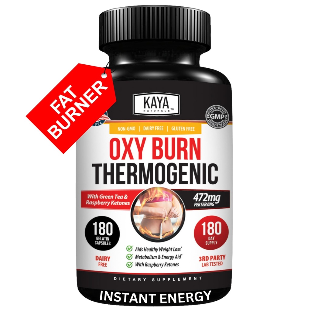 Kaya Naturals Oxy Burn - 积极生活热源草药公式 - 非GMO & Gluten-free - 180 Counter