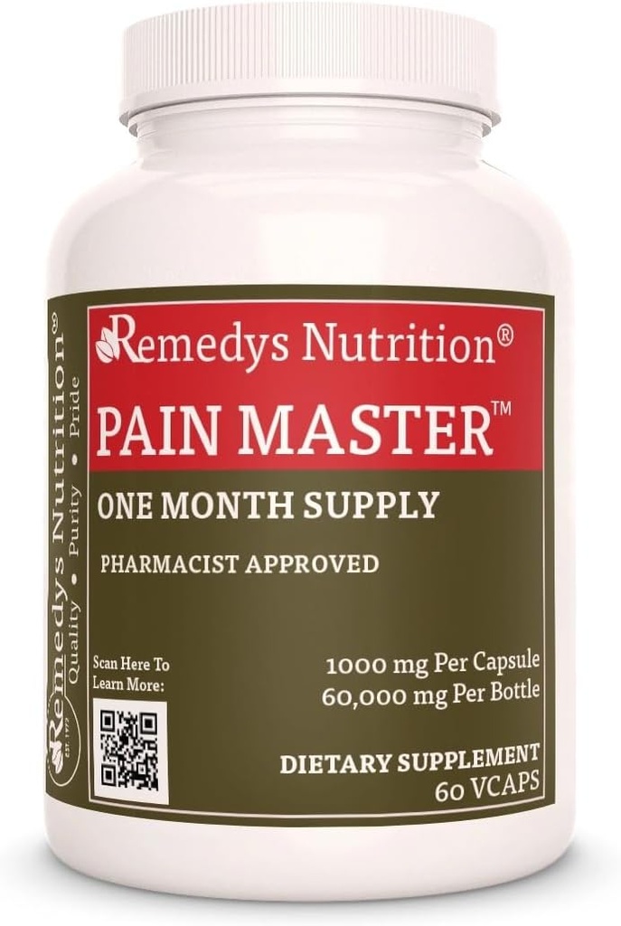 治疗营养痛苦主 + 1000 mg, 60 Vegan Capsules 草药补充 → 两个月供应