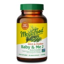 Megafood Baby & Me 2 妇女产前维生素、DHA和Choline补充剂、液体DHA和孕期婴儿脑和眼发育的Choline,Vegan,60 Capsules(30人服务)