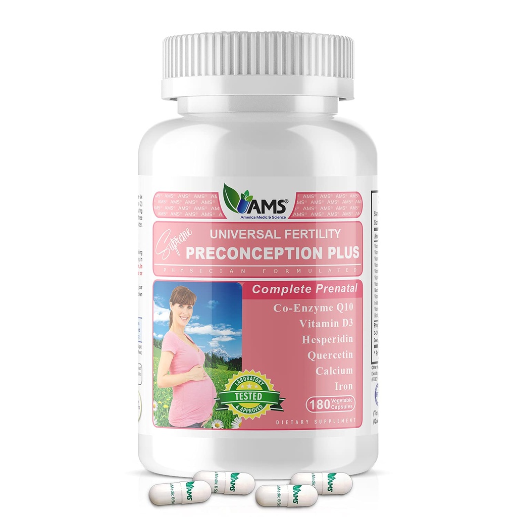 美国医学和科学预孕附加(180 Capsules) 概念和生育补充 + 物理医生 配制的药丸 支持构思 + 产前维生素 最佳女性尝试构思