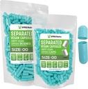 XPRS Nutra Vegan 大小 00 分离的盖子 - 500 个在袋中分离的 Premium 空盖子 - 00 Pills 空的用于 DiY 补充填充( Aqua)