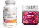 配有预生药和Cranberry女性健康补充剂的预防生素——120 Capsules和OLLY 妇女多维塔明Gummy,Berry,90 Bundle伯爵