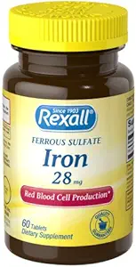 Rexall Ferrous 硫酸铁 28 Mg - 平板, 60 Ct