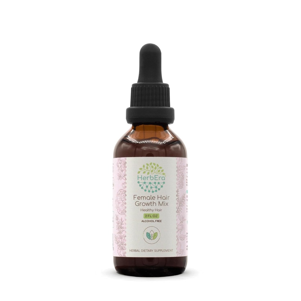 HerbEra 女性发型 混合 B60 无酒精萃取纹饰 集中液滴 Rosemary Leaf, Eleuthero Root, Sting Nettle Root, 马尾草, Reishi Mushroom, Brahmi Herb. 2 Fl Oz