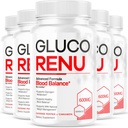 (5 Pack) GlucoRenu Capsules - 官方的 GlucoRenu, Gluco Renu 药丸, Premium 公式 Gluco Renu 补充, 自然支持 Gluco Renu, Gluco Renu Premium 公式, 150 Capsules 5个月