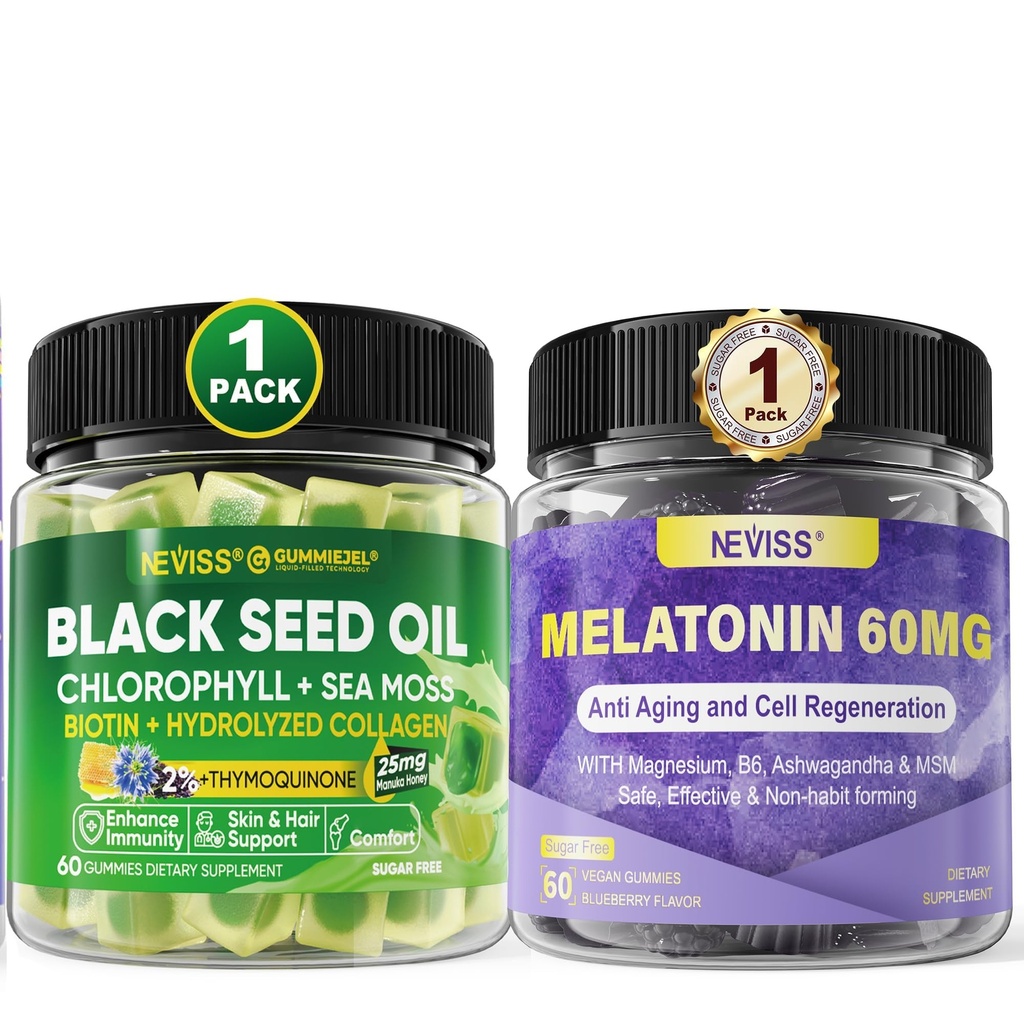 NEVISS Melatonin 60 mg Gummys + 黑种子油 Gummys(黑种子油)