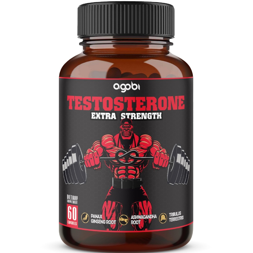 配有Ashwagandha、Tribulus、Ginseng & More的男子睾丸酮补充剂 -- -- 11种草药 -- -- 强力支持 -- -- 60种维冈卡普尔1个月供应