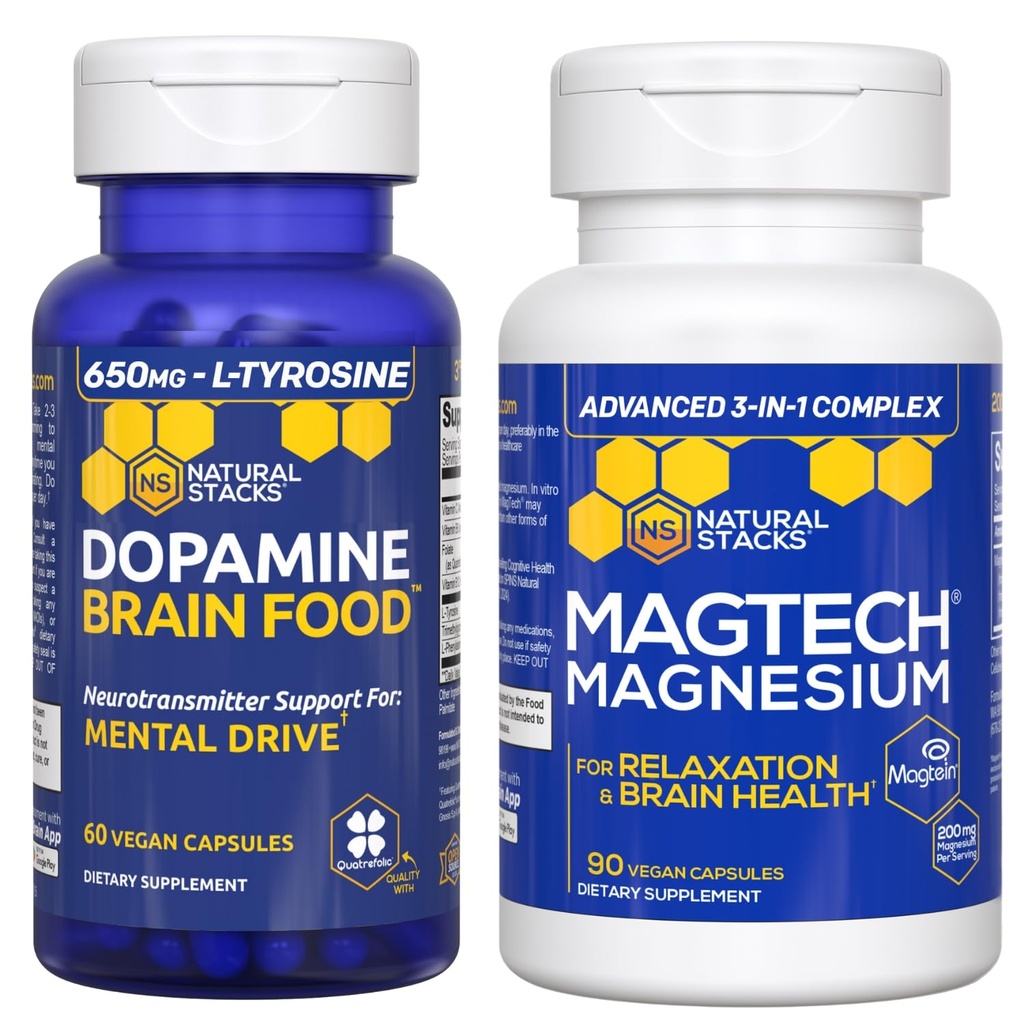 多巴胺脑食品 + 磁性镁包 - Chelated Magnesium Complex - 支持脑健康与精神驱动器 * - 150 总盖