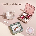 小药盒 BPA 免费药盒 装有4个大比目镜以持有维生素, 防湿便携式药盒 旅行管理器(绿色)