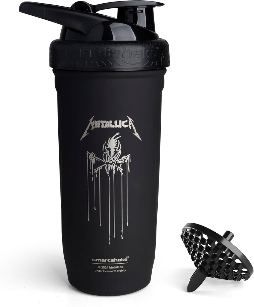 Smartshake Rockband Reforce Stainless Steel Protein Shaker Bottle 900 ml | 30 oz - 防漏螺丝上Lid - BPA Free - 非绝缘 - Unisex(Metallica, Scary Guy Logo) 互联网档案馆的存檔,存档日期2014-03-02.
