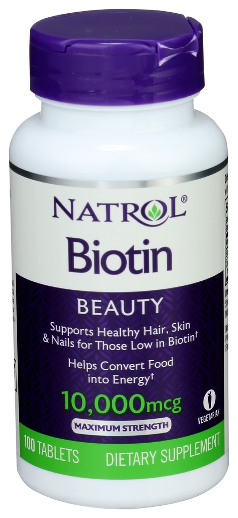 Natrol Biotin Max 10000 Mcg, 100块平板电脑