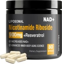 NAD+ 补编 - NAD+ 与尼科蒂纳米德·里博赛德(NR)和Resveratrol Quercetin 900mg, 80 Capsules, USA-063-0911XL-136NAD 共建.