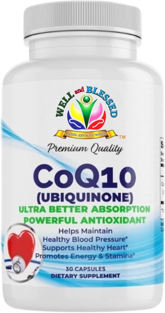CoQ10(Ubiquinone) - 30 Capsules - 超佳吸收公式 - 推广能量和Stamina - Vegan和植物友好型 - 不含人工添加剂