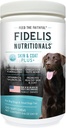 FIDELIS 皮和煤+狗皮和煤辅料,Omega 3,维生素E,沙门油换狗,脂肪酸,健康皮,闪亮皮,成人,大和小,美国制造,蔬菜火焰,120软菜