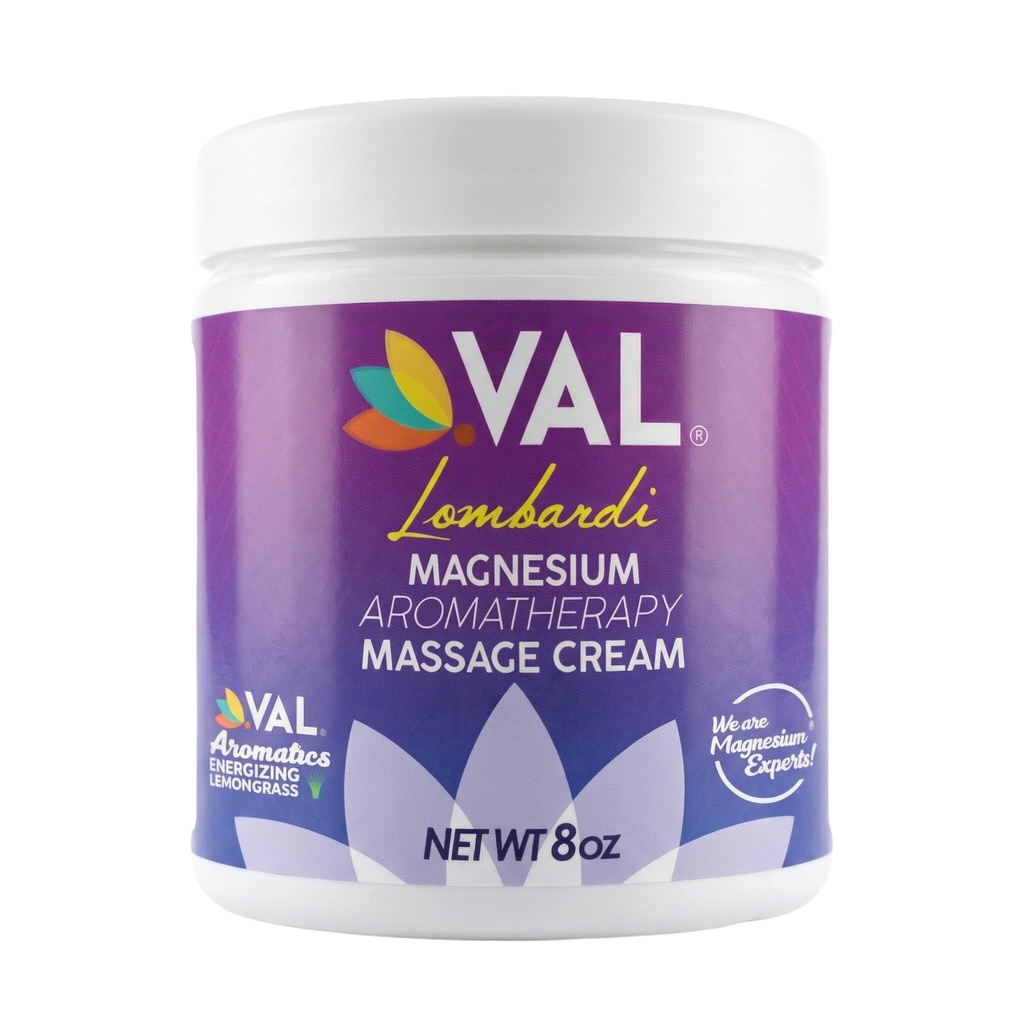 VAL 磁性阿罗玛疗法 Massage Cream 8oz + Zechstein Magnesium + MSM + 有机油 + 快速吸附 + 非油性 + 联合和肌肉救济 + 帕拉本-自由 → 美国制造