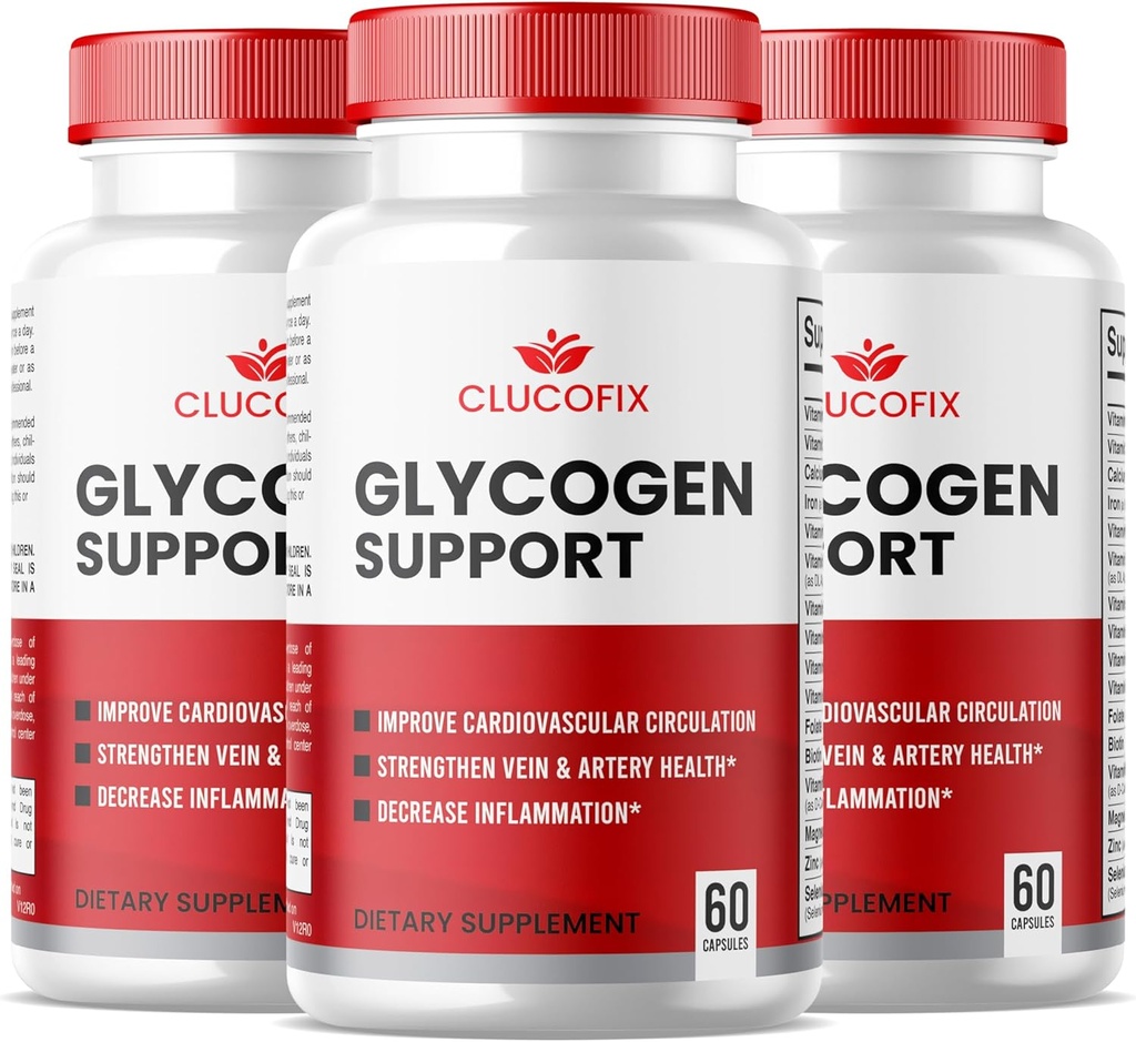 (3 Pack) ClucoFix Glycogen 支持 Capsules - ClucoFix Glycogen 健康与健康 多维他命支持 补充药丸 - ClucoFix Glycogen - ClucoFix Glyco 高级公式支持审查