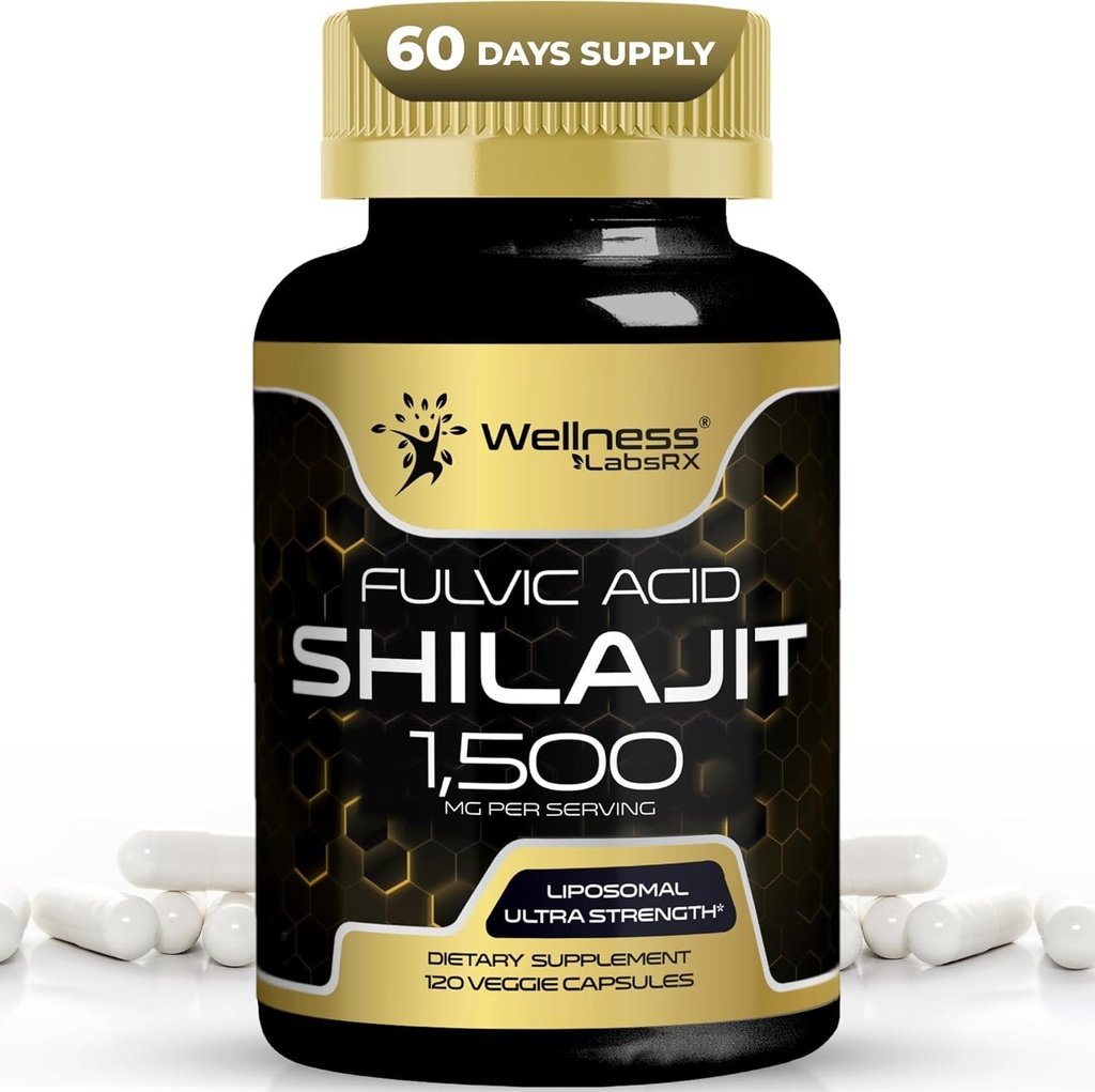 喜马拉雅省Shilajit男子-1,500mg Shilajit Capsules男子-纯 Shilajeet 天然富尔维奇酸妇女-Shilajet 增强能量和免疫支持-120计数(第1包)